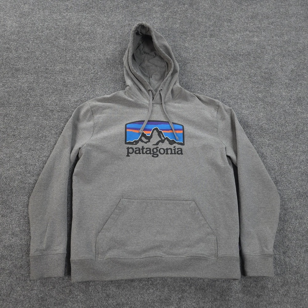 Patagonia Hoodie Mens Large Gray Fitz Roy Horizons Uprisal Pullover Hiking